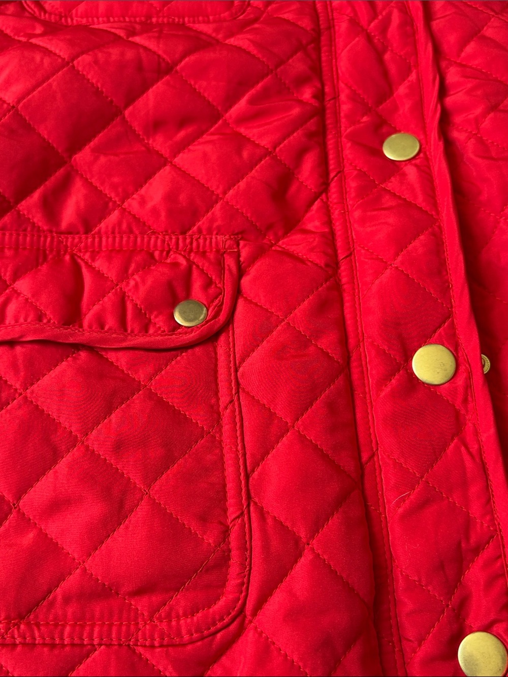 crown & ivy Bright Red Quilted Jacket with Gold-Tone Buttons - Picture 14 of 14